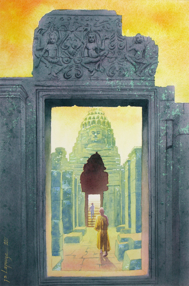 portes Angkor Thom - Aquarelle