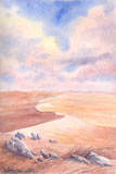 aquarelle du désert du Sahara