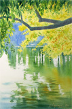lake, bois de Boulogne, painting